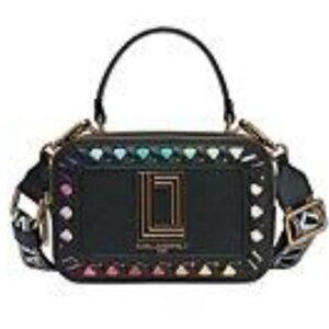 NEW KARL LAGERFELD PARIS Simone Camera Crossbody with Rainbow Stitching